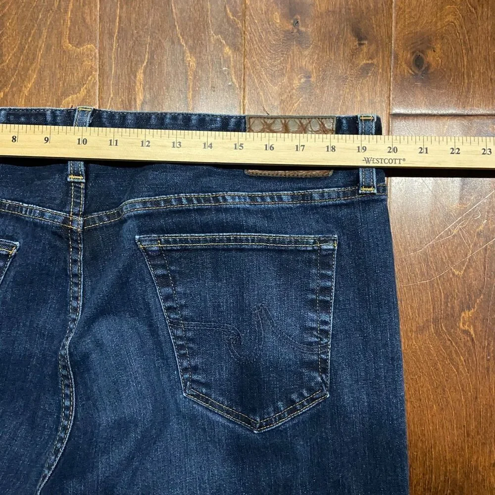 Adriano Goldschmied AG The Graduate Distressed Dark Denim Jeans Mens 40 x 34